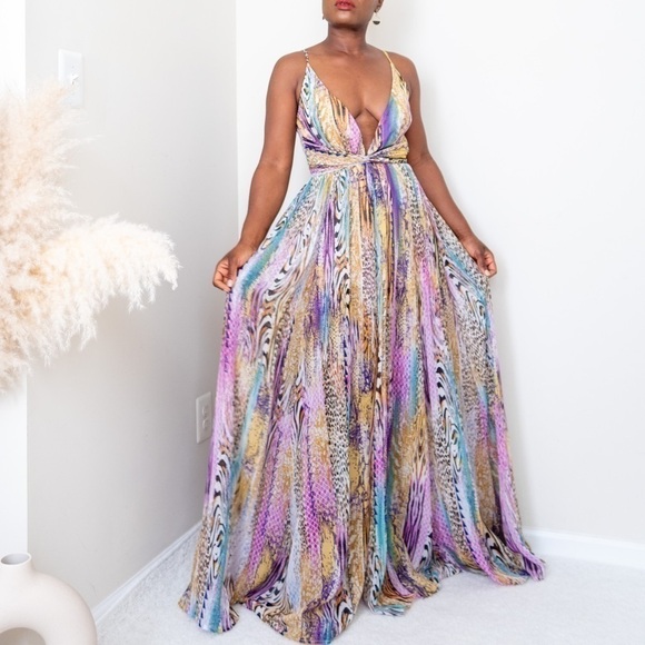 Multicolor animal print maxi dress - Picture 6 of 12